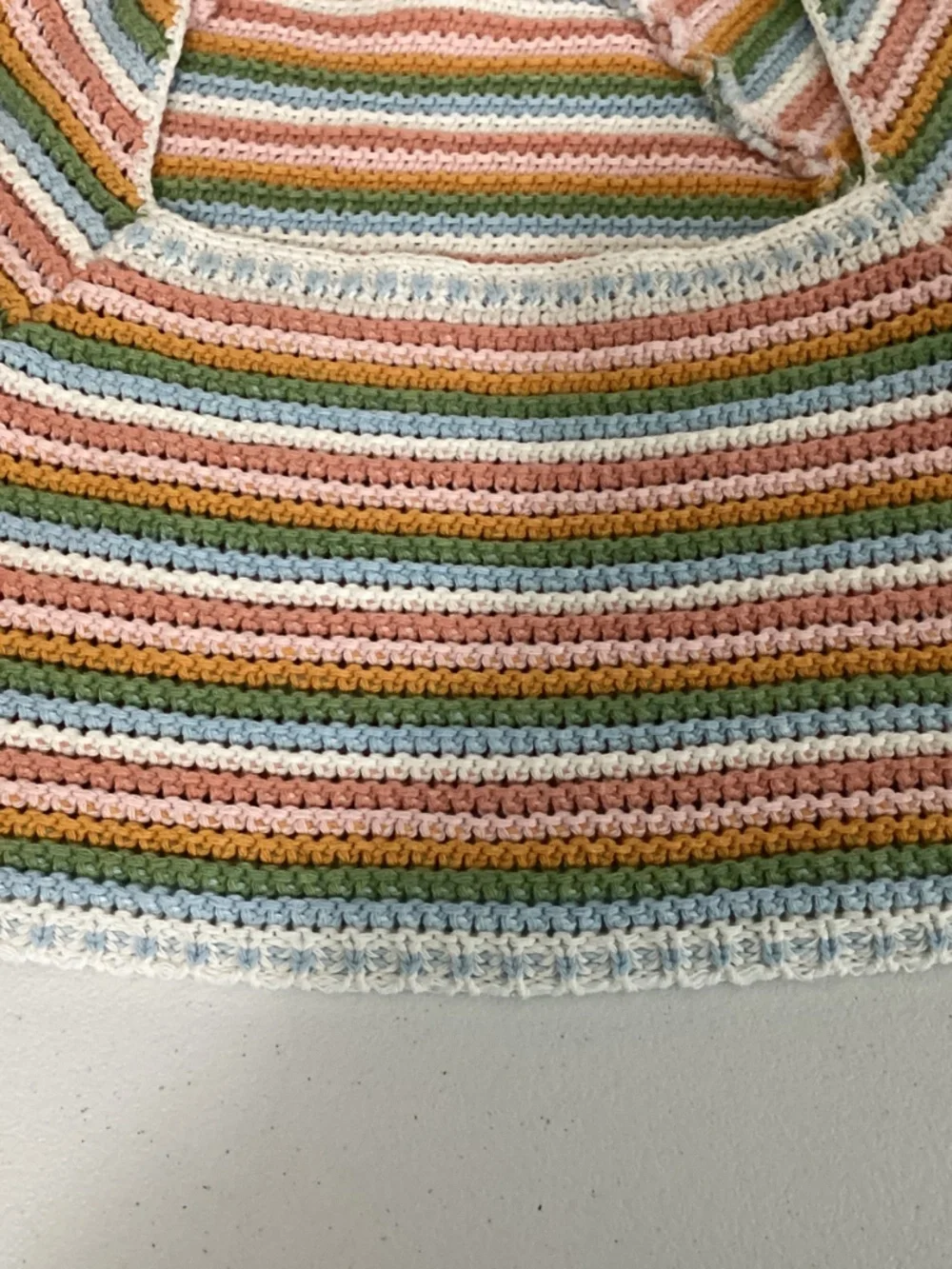 Emory Park Striped Crochet Cropped Sweater Top Boho Size Small NWOT Cottagecore